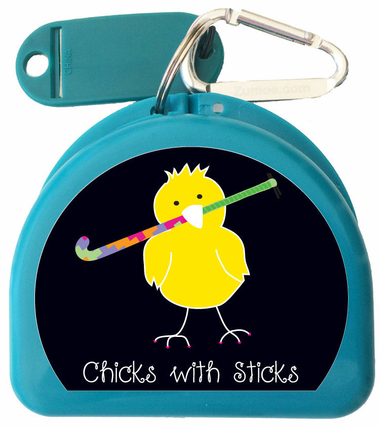 624 - Field Hockey Mouth Guard Case - Chicks with Sticks