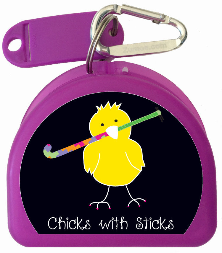 624 - Field Hockey Mouth Guard Case - Chicks with Sticks