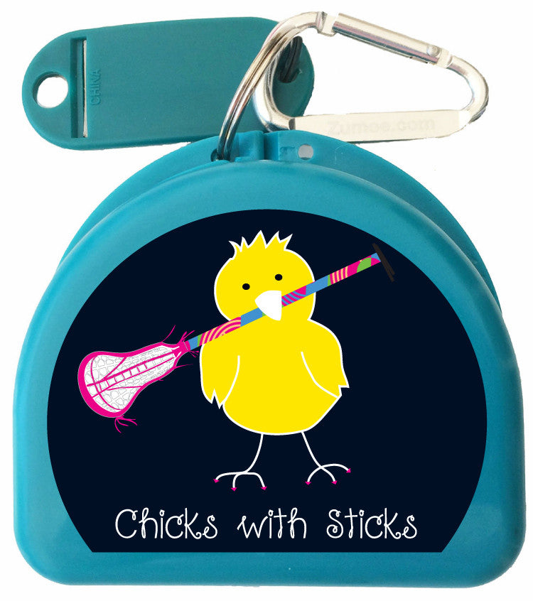 623 - Lacrosse Mouth Guard Case - Chicks with Sticks