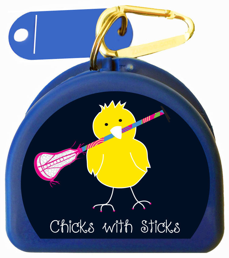 623 - Lacrosse Mouth Guard Case - Chicks with Sticks