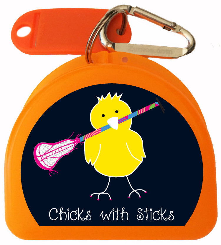 623 - Lacrosse Mouth Guard Case - Chicks with Sticks