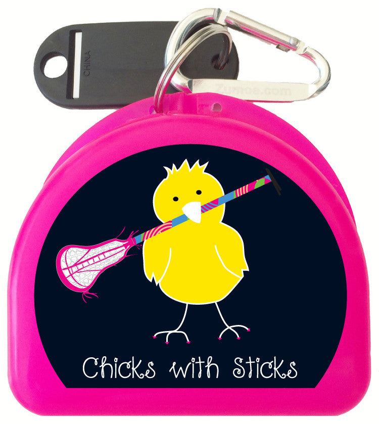 623 - Lacrosse Mouth Guard Case - Chicks with Sticks