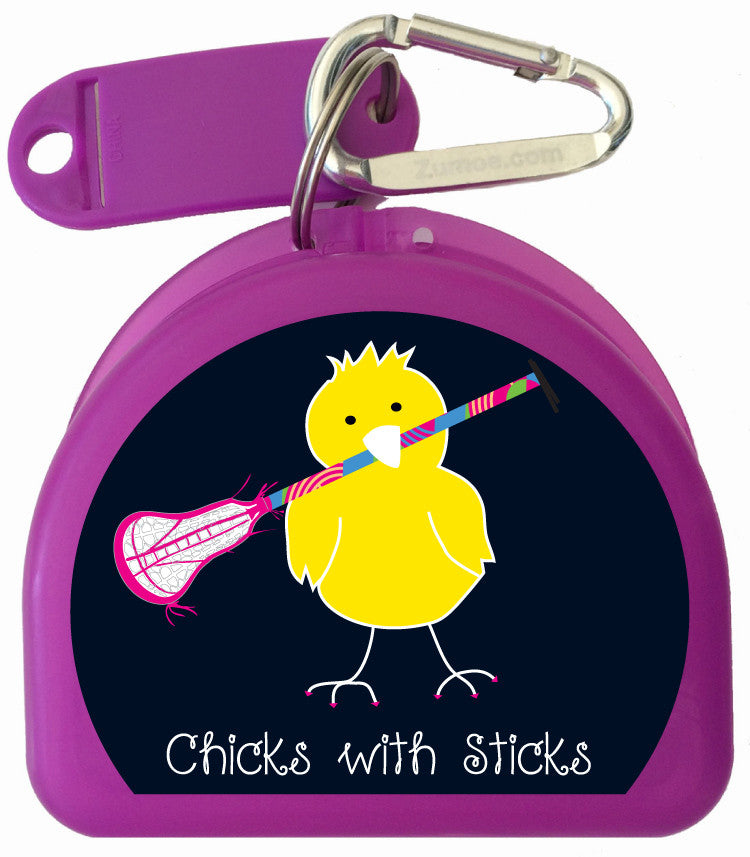 623 - Lacrosse Mouth Guard Case - Chicks with Sticks