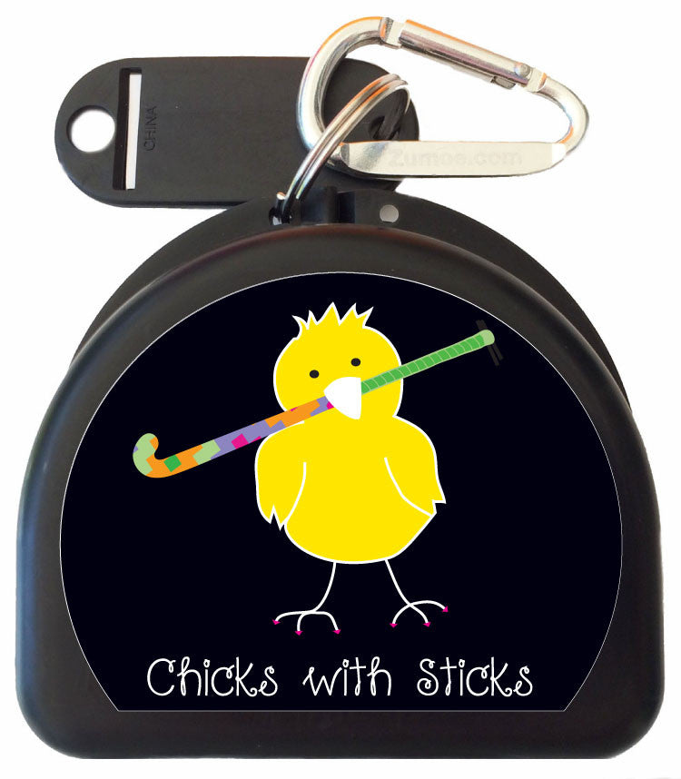 624 - Field Hockey Mouth Guard Case - Chicks with Sticks