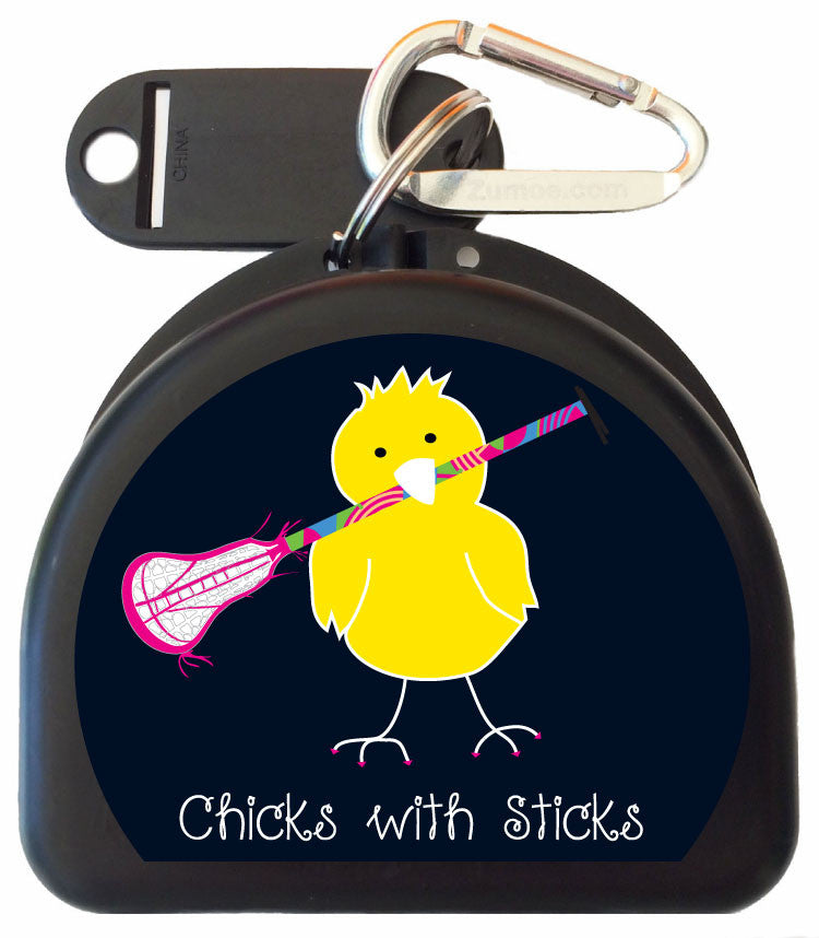 623 - Lacrosse Mouth Guard Case - Chicks with Sticks
