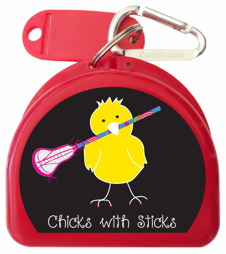 623 - Lacrosse Mouth Guard Case - Chicks with Sticks