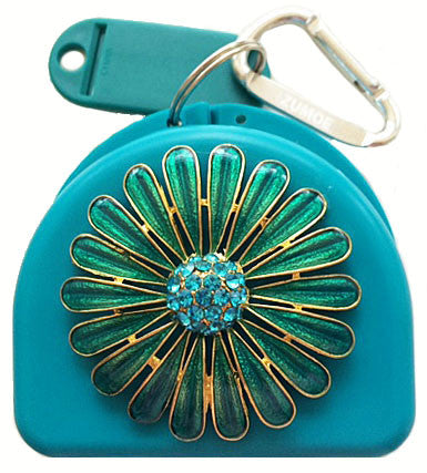 701 -  Mouth Guard Case - Aqua Petals