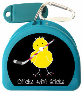 628-R - Retainer Case - Chick with Ice Hockey Stick
