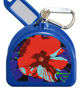 708 -  Mouth Guard Case - Red Bloom - Blue